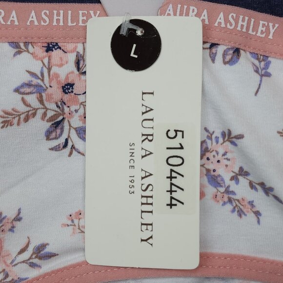 Laura Ashley Womens 5-Pack Tag-Free Cotton Spandex Panties Large Floral Striped - Picture 3 of 12
